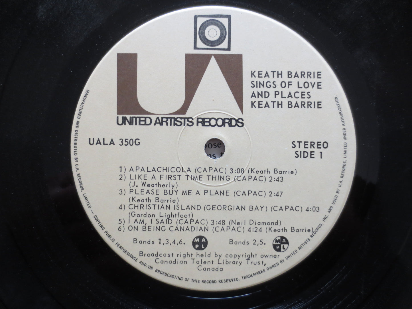 KEATH BARRIE, LOVE and Places Lp, Keath Barrie Album, Keath Barrie Vinyl, Keath Barrie Lp, Folk Vinyl, 1974 Record