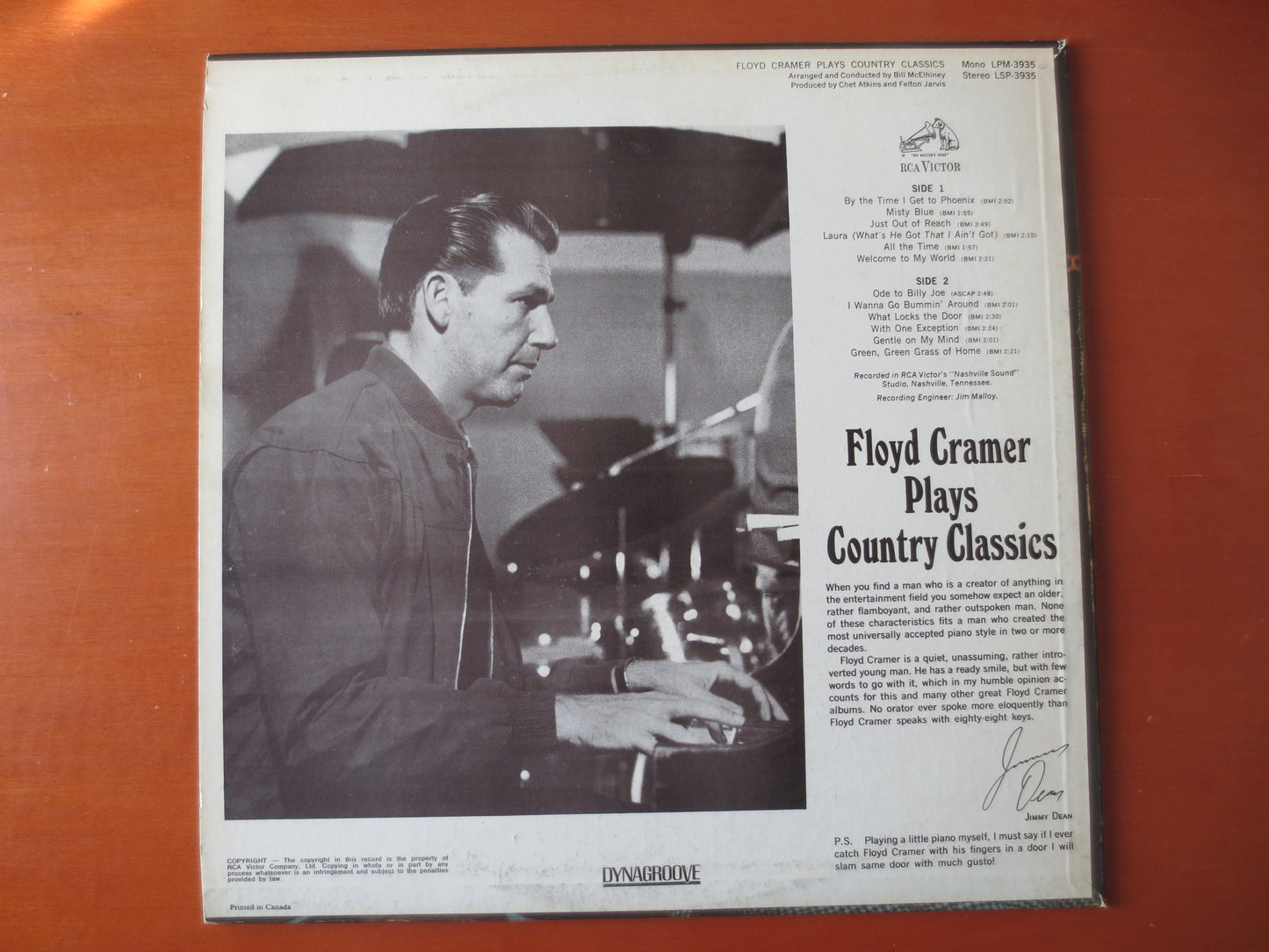 FLOYD CRAMER, COUNTRY Classics, Country Record, Ragtime Records, Honky Tonk Records, Vinyl Record, Vinyl Lp, 1968 Records