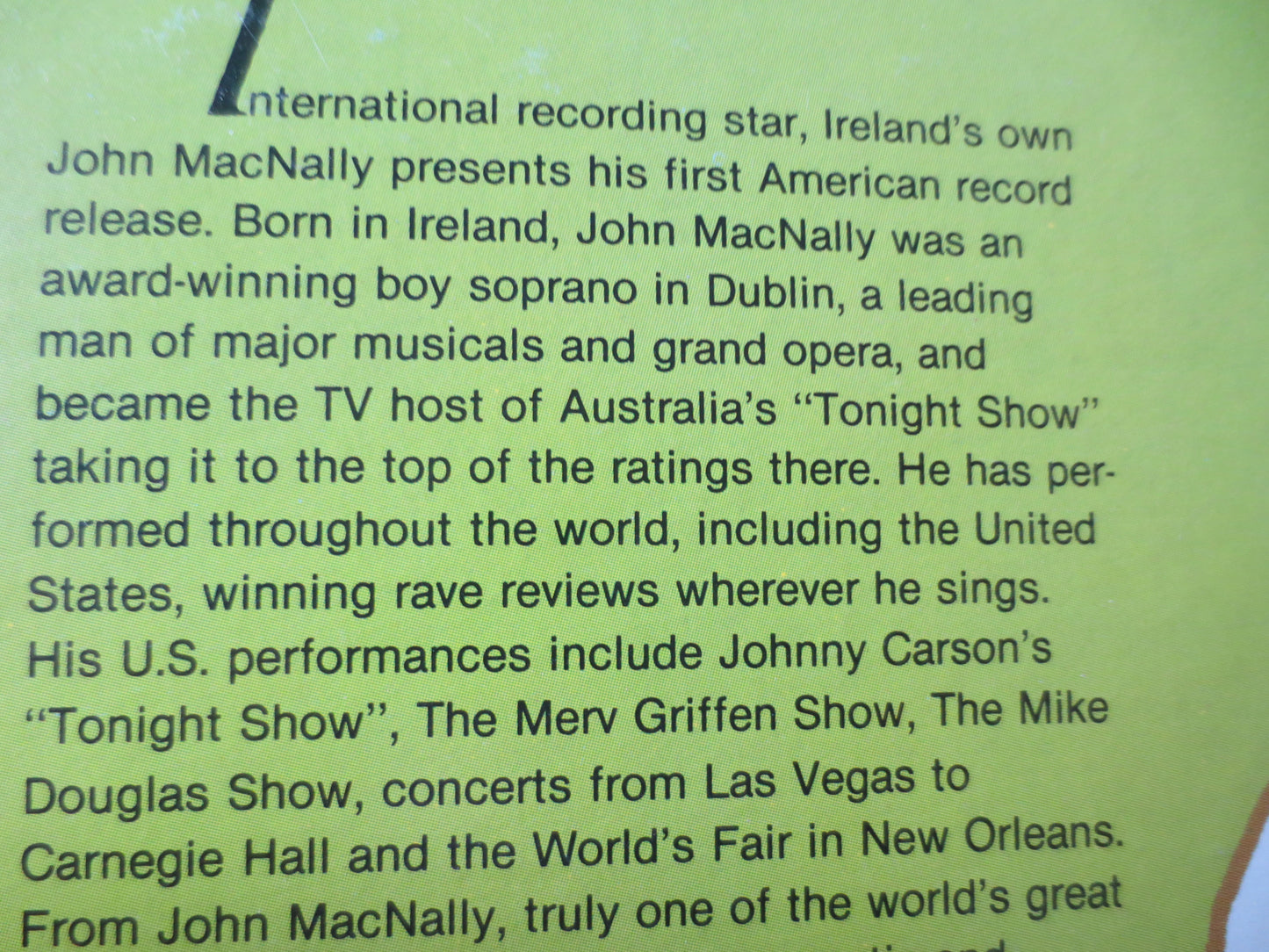 JOHN MACNALLY, IRELAND, Folk Music Record, Folk Albums, Vinyl lp, John MacNally Lps, John MacNally Album, lps, 1986 Records