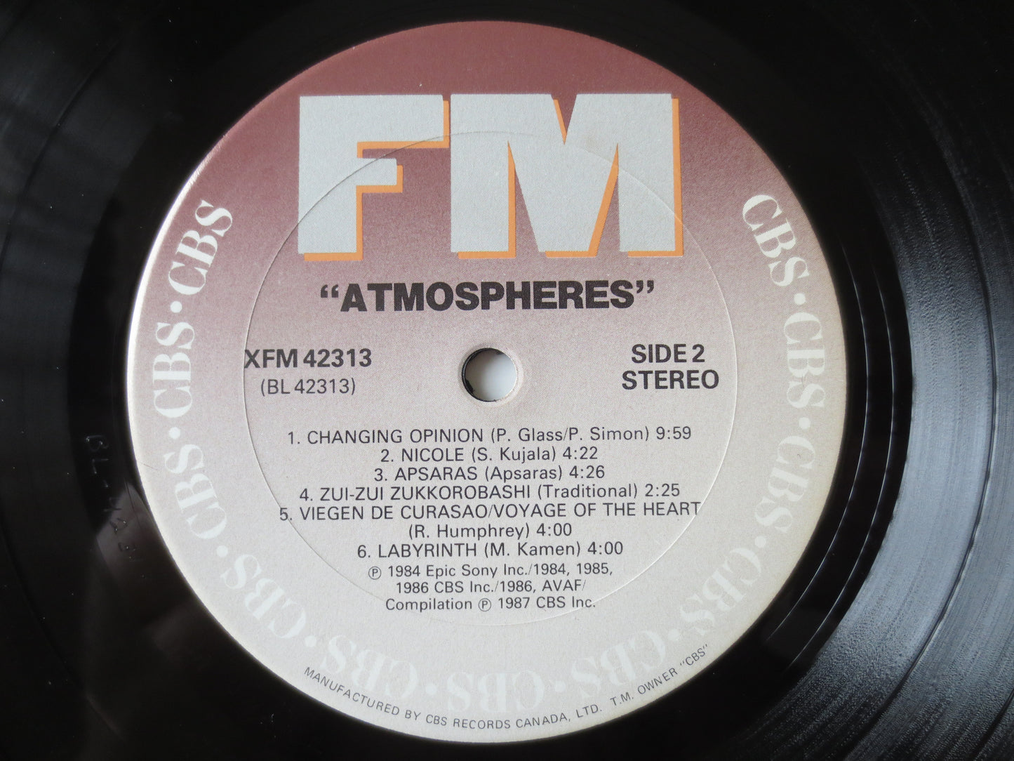 ATMOSPHERES, Philip Glass Lp, Yo-Yo Ma Records, Liona Boyd Album, Free Flight Lp, Jazz Records, Jazz Albums, 1987 Records