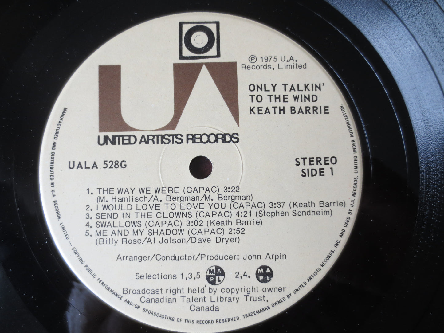 KEATH BARRIE, Only Talkin' to the Wind, KEATH Barrie Album, Keath Barrie Vinyl, Keath Barrie Lp, Folk Vinyl, 1975 Record