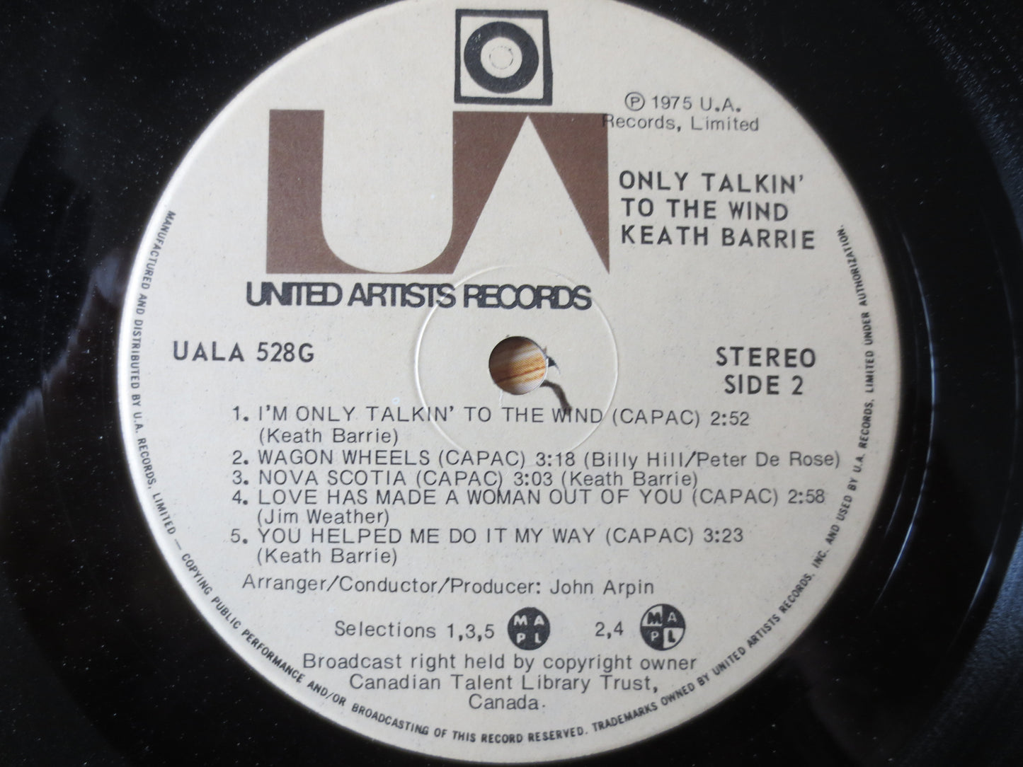 KEATH BARRIE, Only Talkin' to the Wind, KEATH Barrie Album, Keath Barrie Vinyl, Keath Barrie Lp, Folk Vinyl, 1975 Record