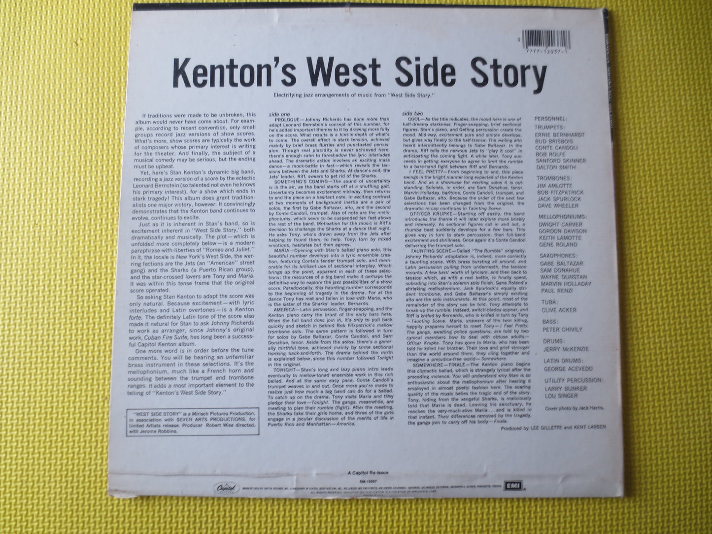 STAN KENTON, WEST Side Story, Stan Kenton Records, Stan Kenton Albums, Stan Kenton Lp, Jazz Lps, Vinyl Lp, Lp, 1961 Records