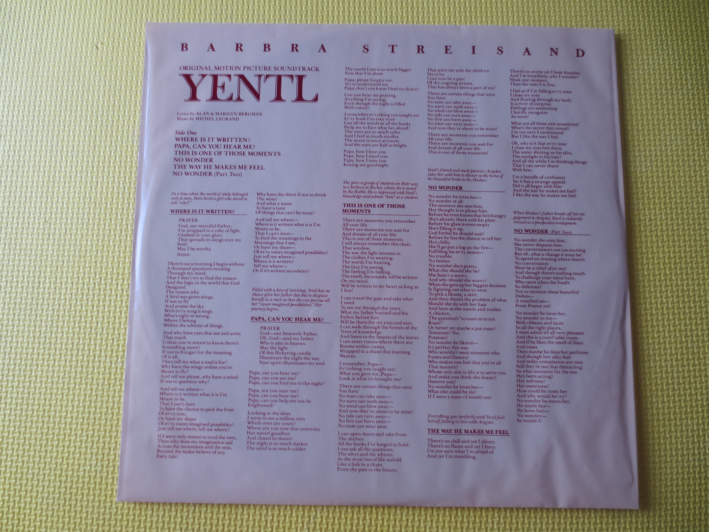 BARBRA STREISAND, YENTL, Vinyl Records, Barbra Streisand Lp, Jazz Record, Vinyl Albums, Pop Music, Records, 1983 Records