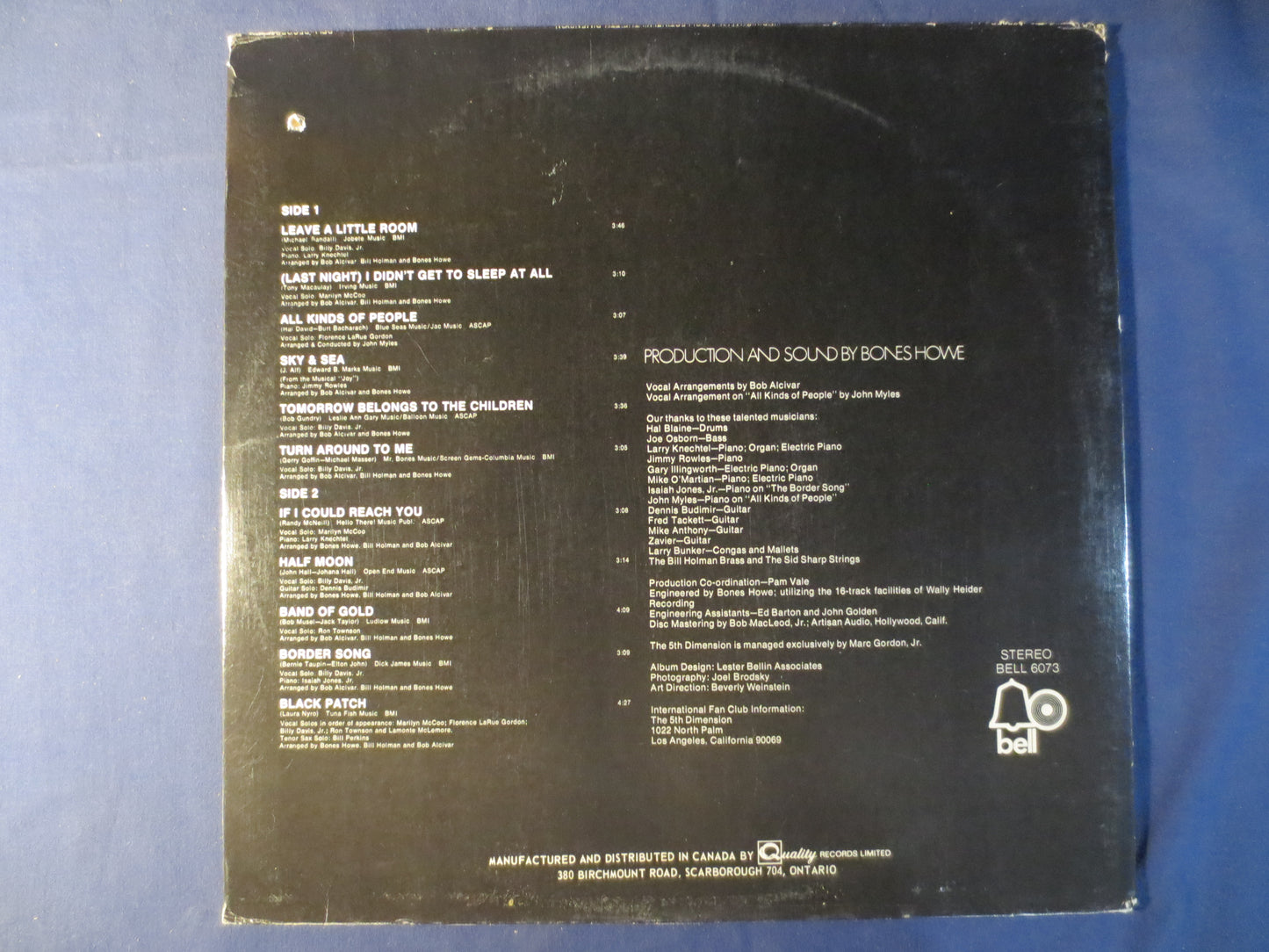 The 5th DIMENSION, INDIVIDUALLY and COLLECTIVELY, Pop Record, Soul Record, Pop Vinyl, Vinyl Record, Vinyl Lp, 1972 Records