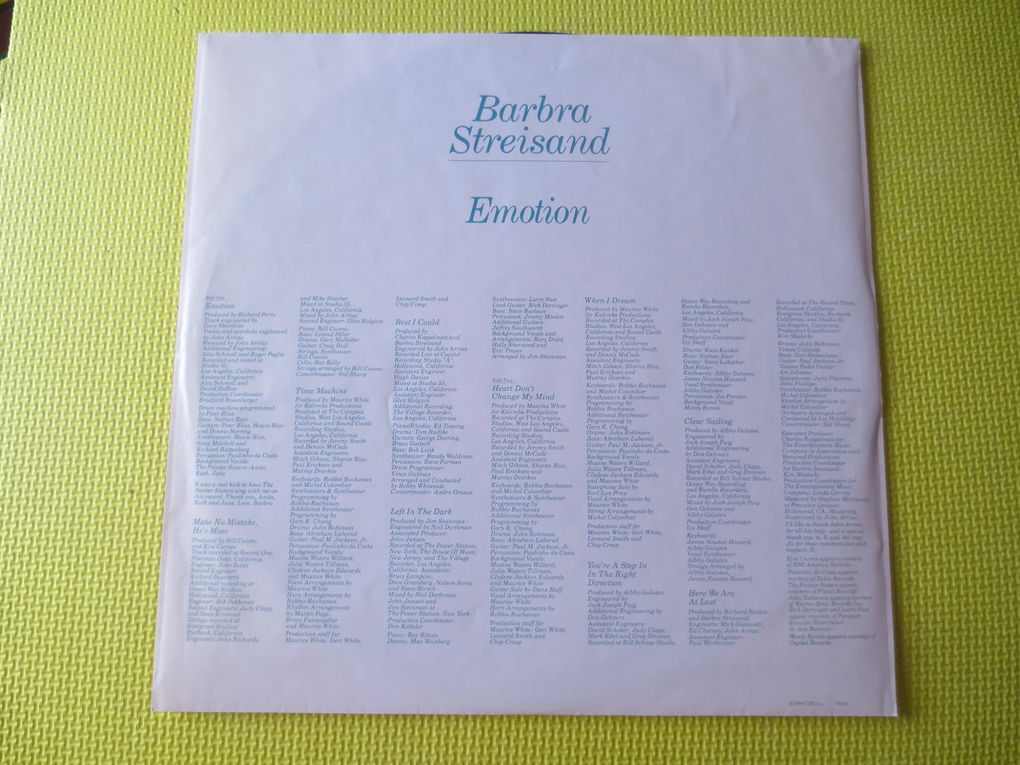 BARBRA STREISAND, EMOTION, Vinyl Records, Records, Barbra Streisand Lp, Jazz Record, Vinyl Albums, Pop Music, 1984 Records