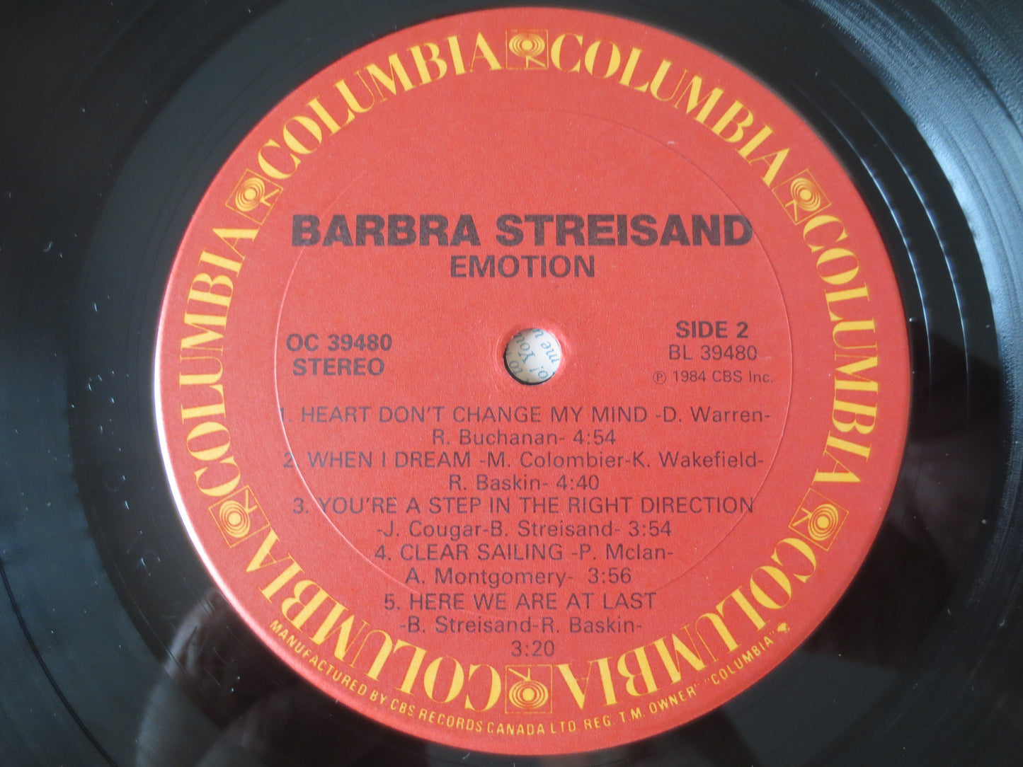 BARBRA STREISAND, EMOTION, Vinyl Records, Records, Barbra Streisand Lp, Jazz Record, Vinyl Albums, Pop Music, 1984 Records