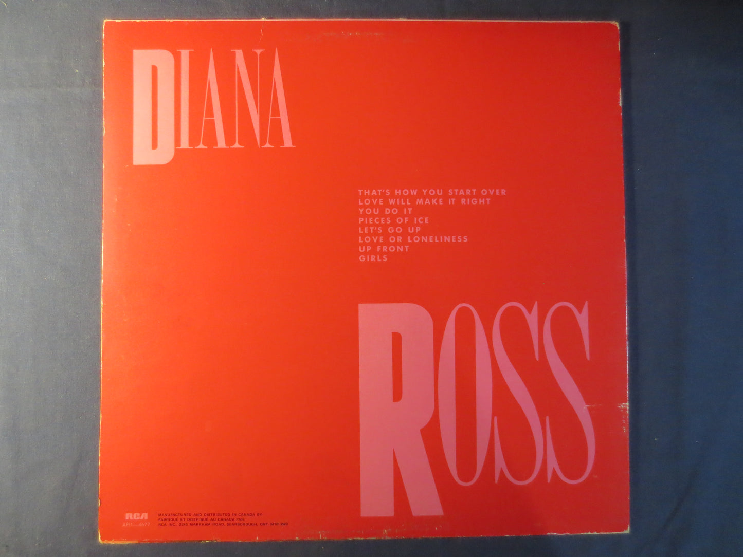 DIANA ROSS, ROSS, Pop Record, Diana Ross Record, Vinyl Record, Diana Ross Album, Record Vinyl, Vinyl Album, 1983 Records