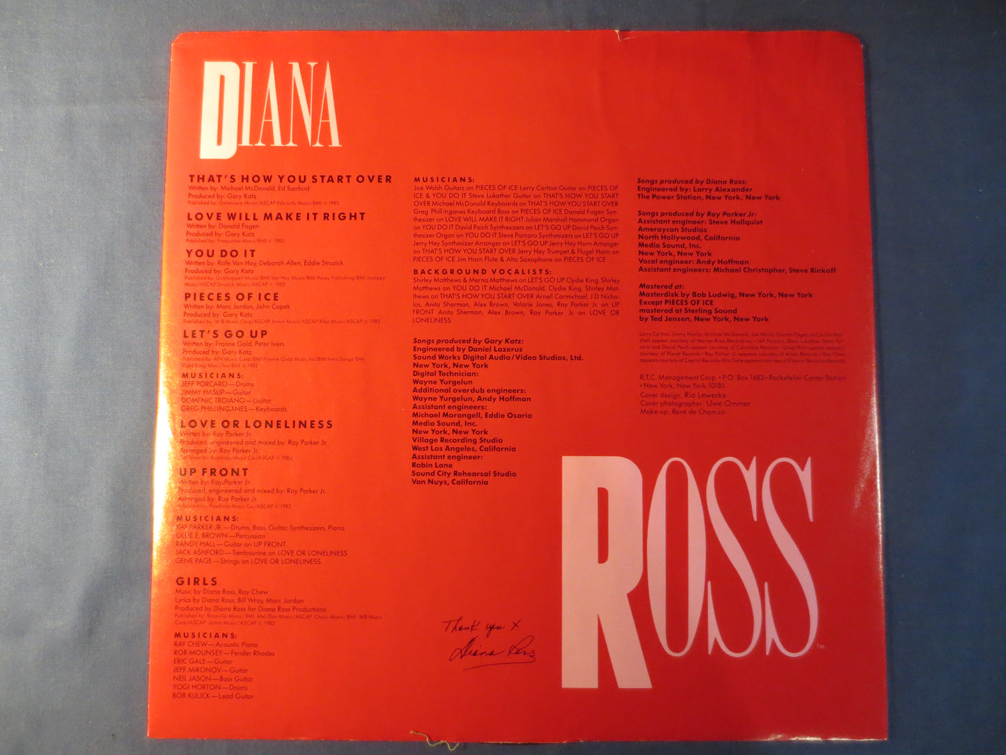 DIANA ROSS, ROSS, Pop Record, Diana Ross Record, Vinyl Record, Diana Ross Album, Record Vinyl, Vinyl Album, 1983 Records