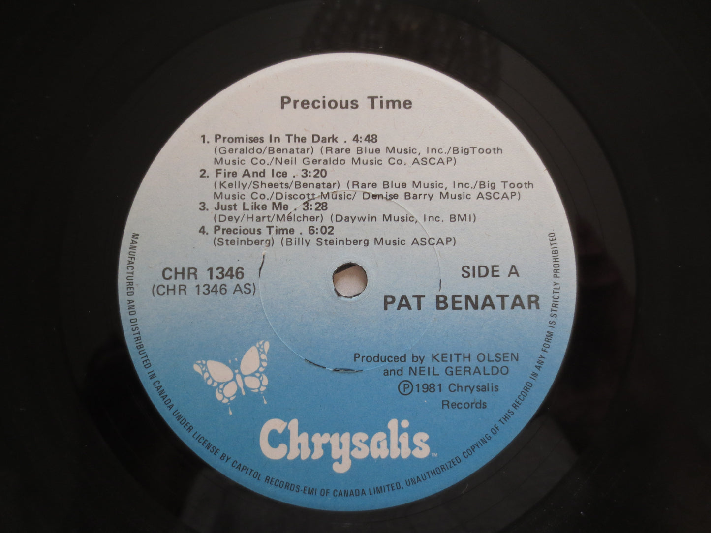 PAT BENATAR, PRECIOUS Time, Rock Lp, Pat Benatar Record, Pat Benatar Album, Pat Benatar Lp, Lps, Vinyl Album, 1981 Records