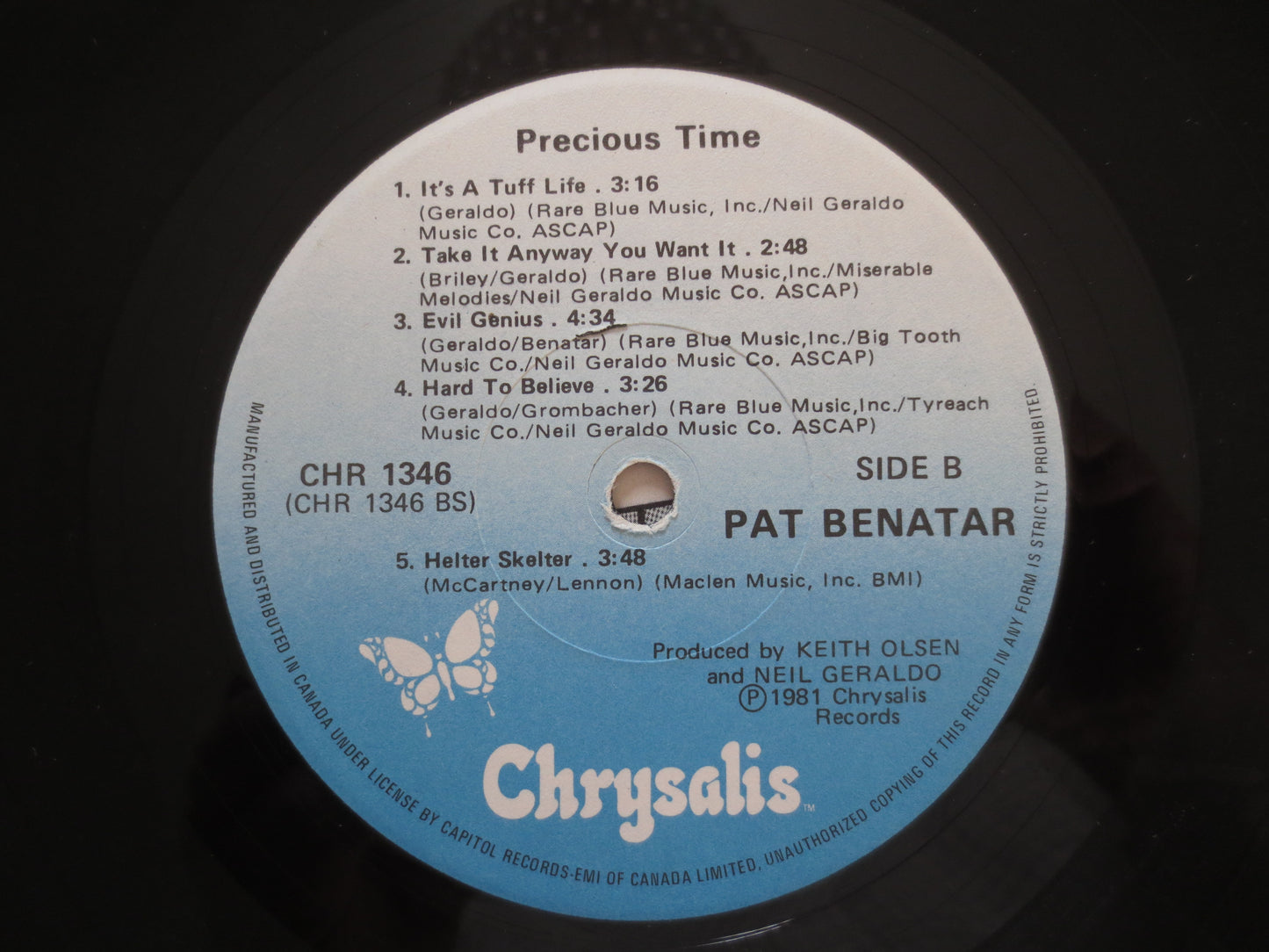 PAT BENATAR, PRECIOUS Time, Rock Lp, Pat Benatar Record, Pat Benatar Album, Pat Benatar Lp, Lps, Vinyl Album, 1981 Records