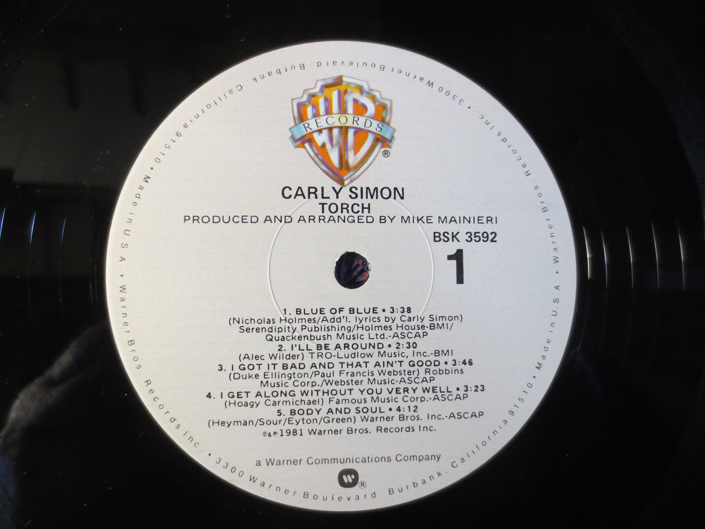 CARLY SIMON, TORCH, Pop Record, Carly Simon Record, Carly Simon Album, Carly Simon Lp, Pop Music Lp, Vinyl Lp, 1981 Records