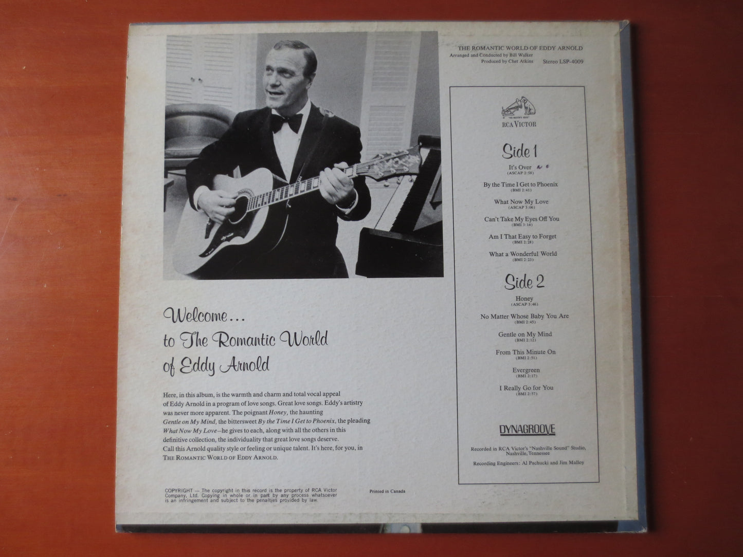 EDDY ARNOLD, ROMANTIC World, Eddy Arnold Album, Eddy Arnold Vinyl, Eddy Arnold Lp, Vintage Vinyl, Lps, 1968 Albums