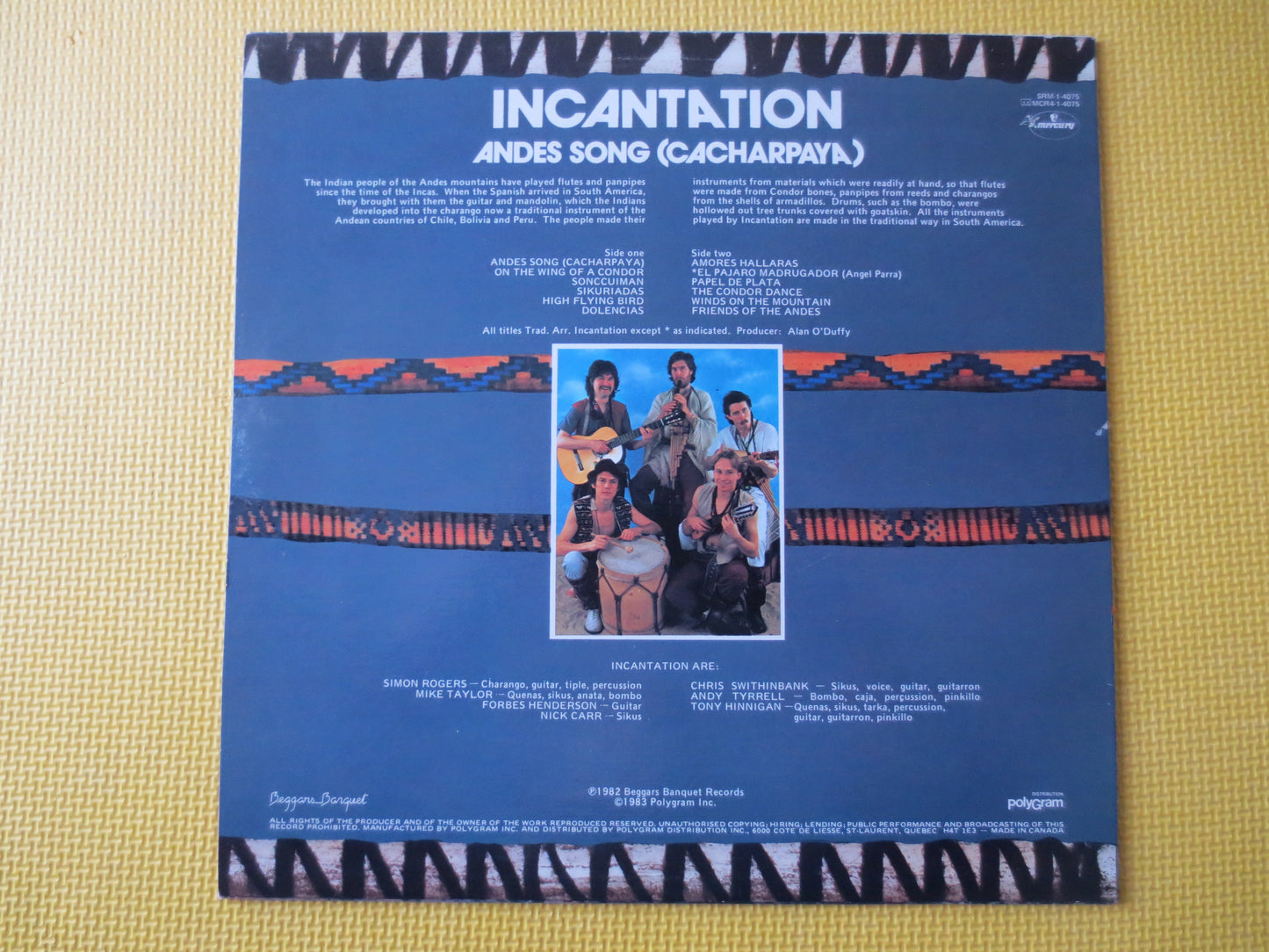 INCANTATION, Cacharpaya, Andes Pumpsá Dèsi, INCANTATIONS Records, Latin Albums, Latin Lp, Folk Records, Lps, 1983 Records