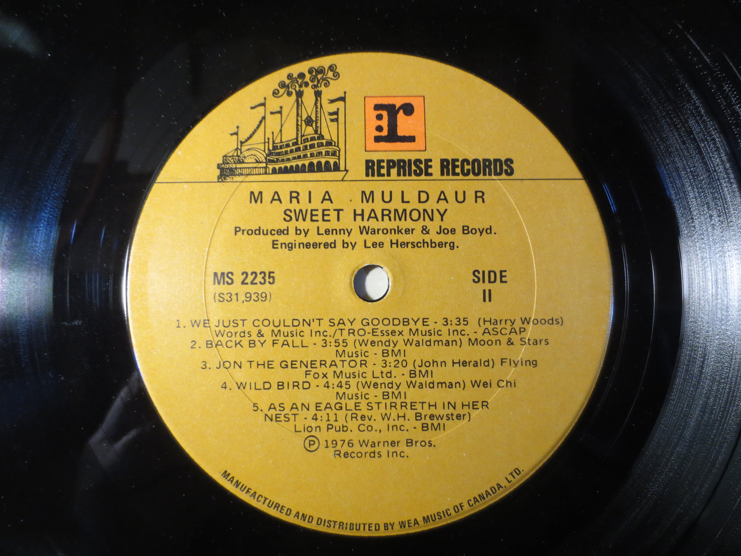 MARIA MULDAUR, Sweet Harmony, Maria Muldaur Record, Maria Muldaur Album, Maria Muldaur Lp, Records, Vinyl Lps, 1976 Records