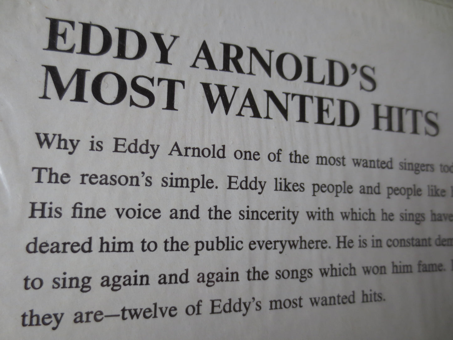 EDDY ARNOLD, SINGS Them Again, Eddy Arnold Album, Eddy Arnold Vinyl, Eddy Arnold Lp, Vintage Vinyl, Lps, 1960 Albums