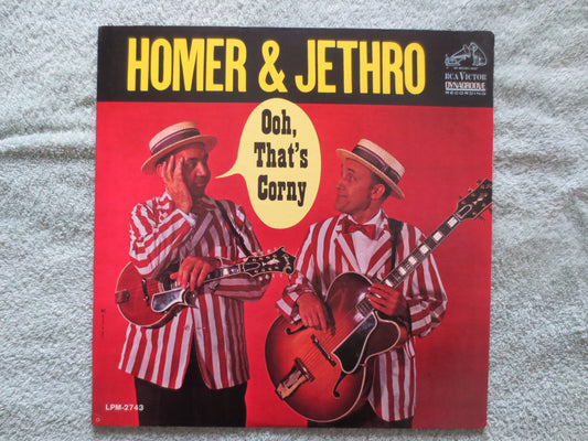 HOMER and JETHRO, Ooh That's CORNY Lp, Comedy Records, Novelty Records, Vintage Vinyl, Vinyl, Vinyl Albums, 1963 Records