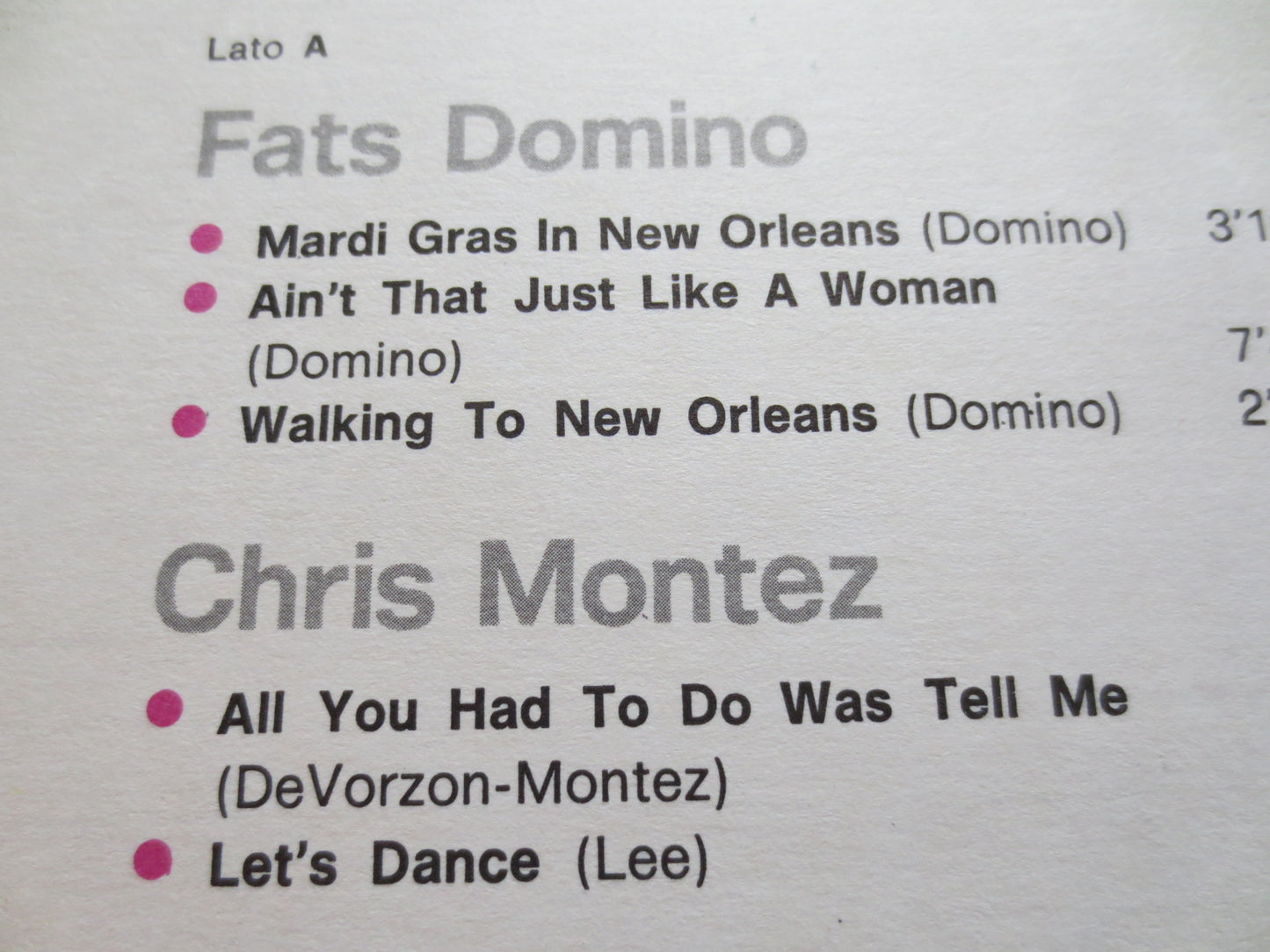 La Grande Storia Del Rock, FATS DOMINO Album, SHOCKING Blue Album, Chris Montez Album, El Dorados Album, Lps, 1981 Records