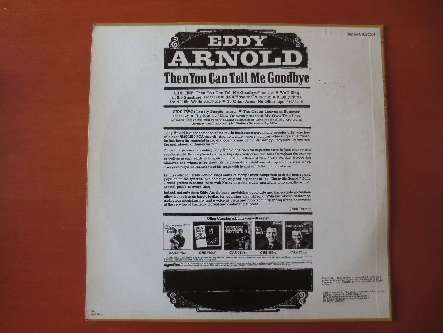 EDDY ARNOLD, Then You Can TELL Me Goodbye, Eddy Arnold Album, Eddy Arnold Record, Eddy Arnold Lp, Lps, Vinyl, 1971 Albums