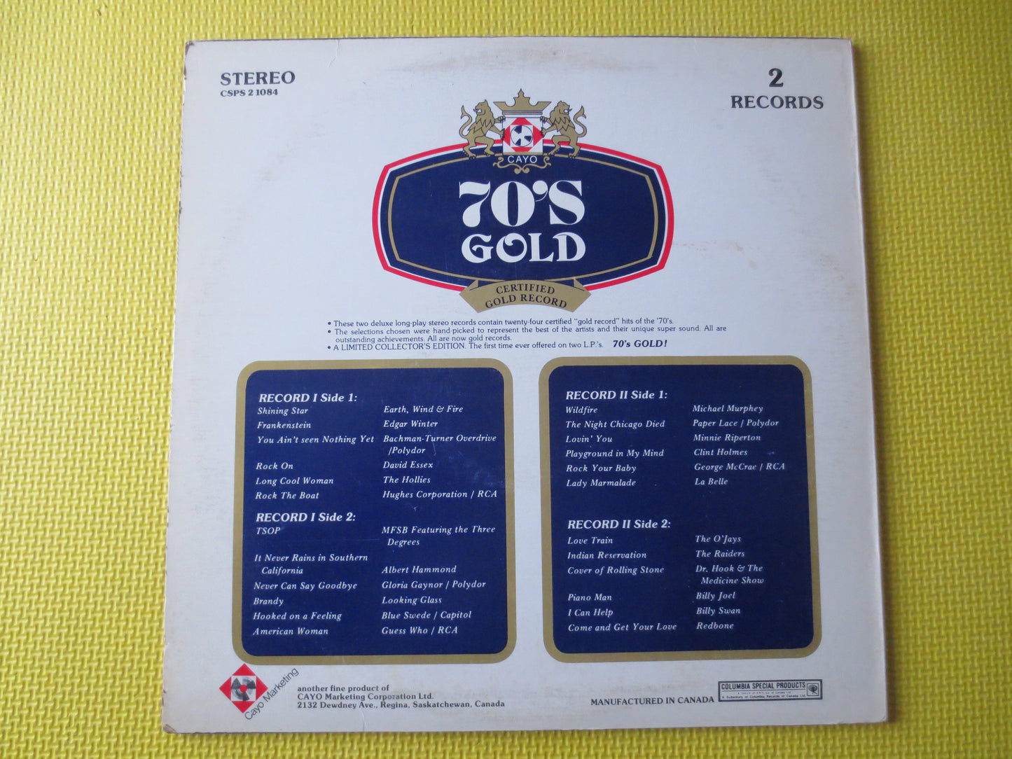 70's GOLD, DOUBLE Album, ROCK Albums, Vinyl Record, Edgar Winter lp, The Hollies Lp, Rock Record, Rock Lps, 1975 Records