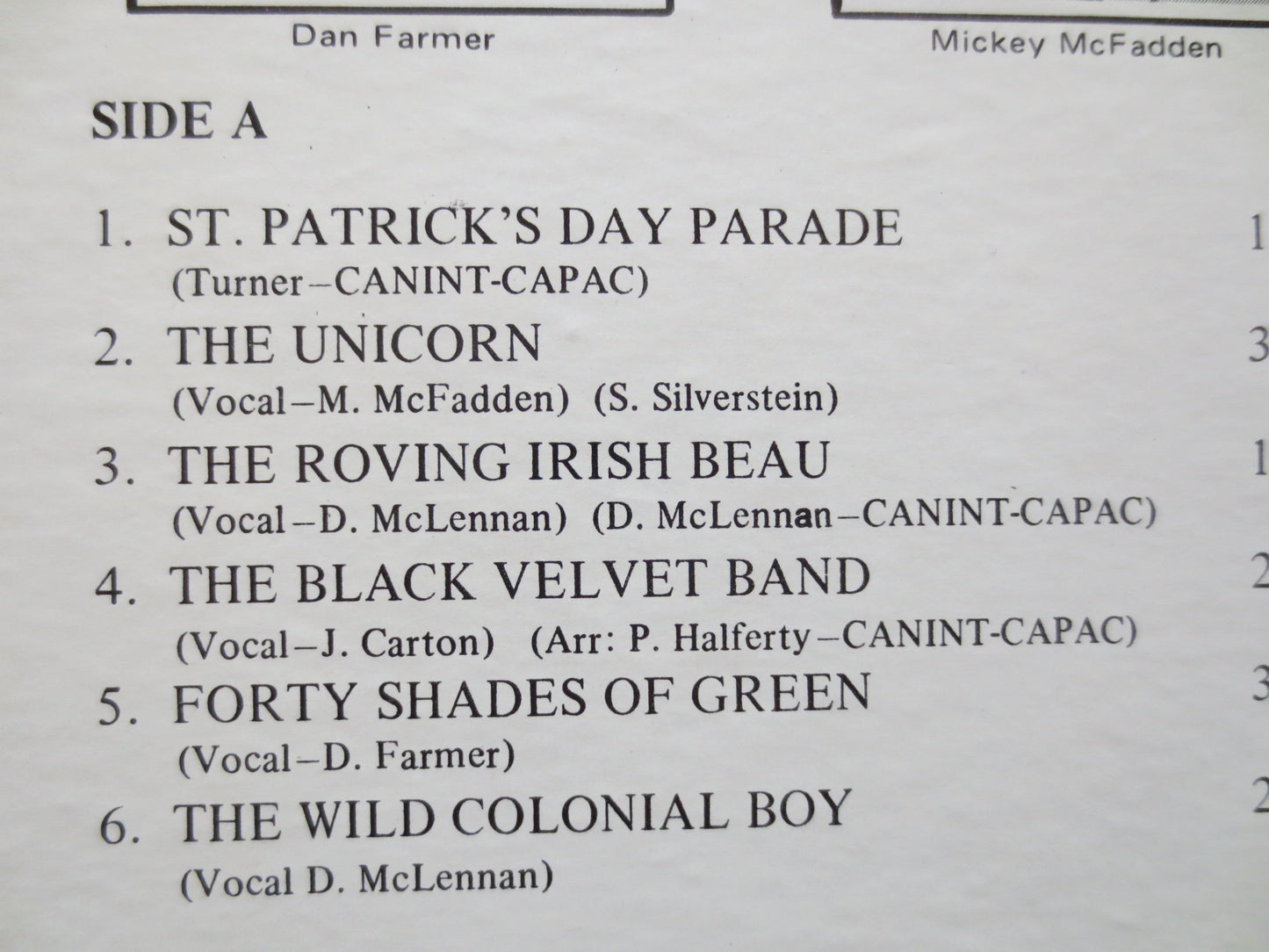 ST PATRICK'S DAY Lp, Maple Leaf Showband, Vintage Vinyl, Record Vinyl, Records, Vinyl Record, Vinyl Album, Lp, 1967 Records