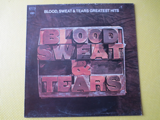 BLOOD SWEAT and TEARS, Greatest Hits lp, Pop Record, Rock Record, Vintage Vinyl, Record Vinyl, Vinyl Record, 1972 Records