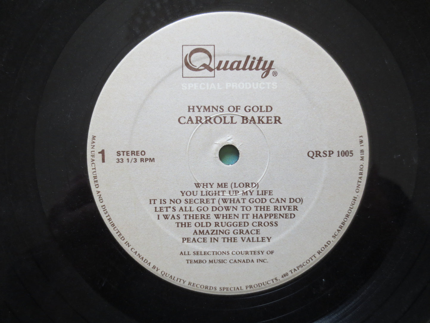 CARROLL BAKER,  Hymns of GOLD, Carroll Baker Record, Carroll Baker Album, Country Records, Carroll Baker Lp, 1985 Records