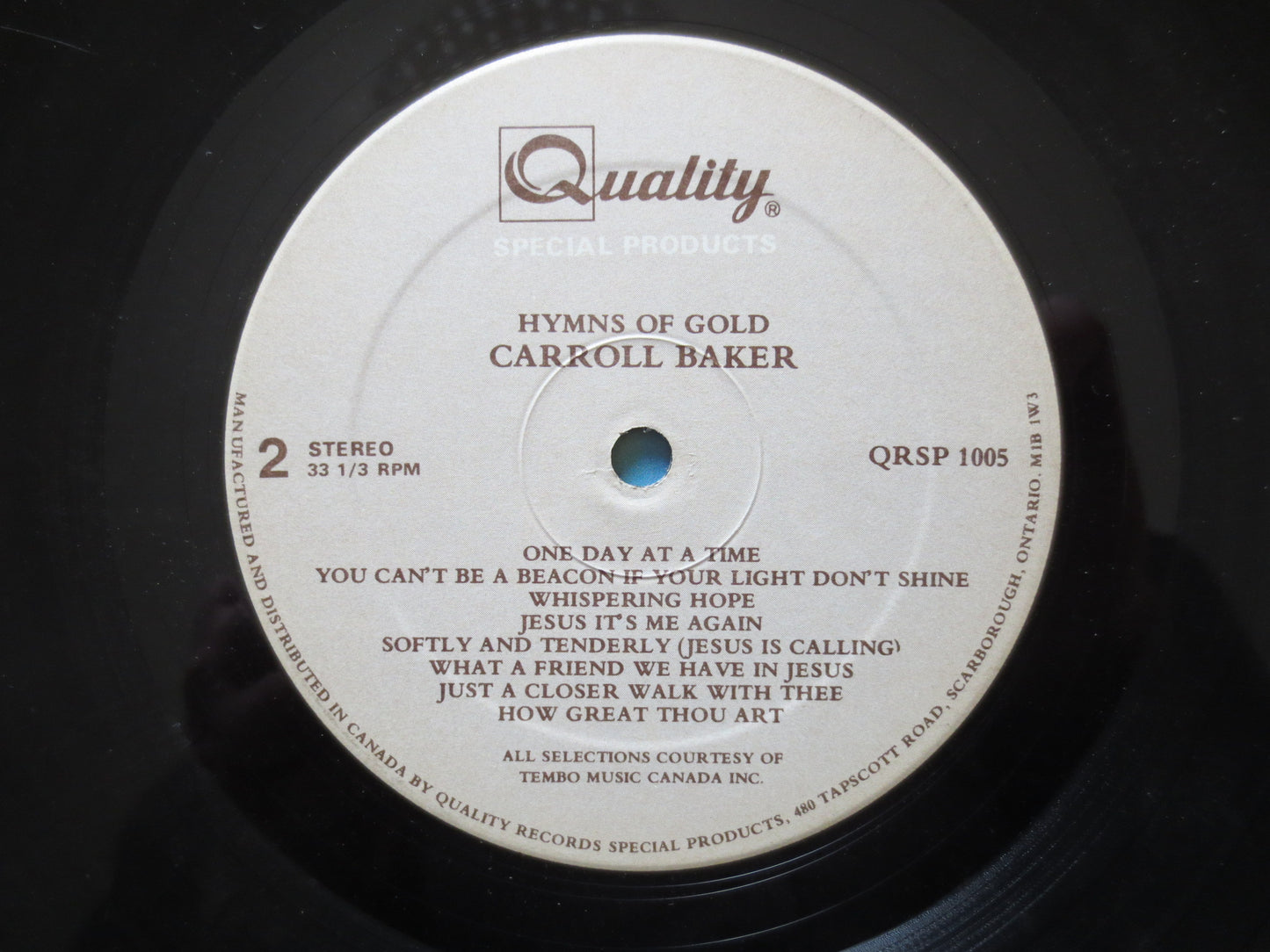 CARROLL BAKER,  Hymns of GOLD, Carroll Baker Record, Carroll Baker Album, Country Records, Carroll Baker Lp, 1985 Records