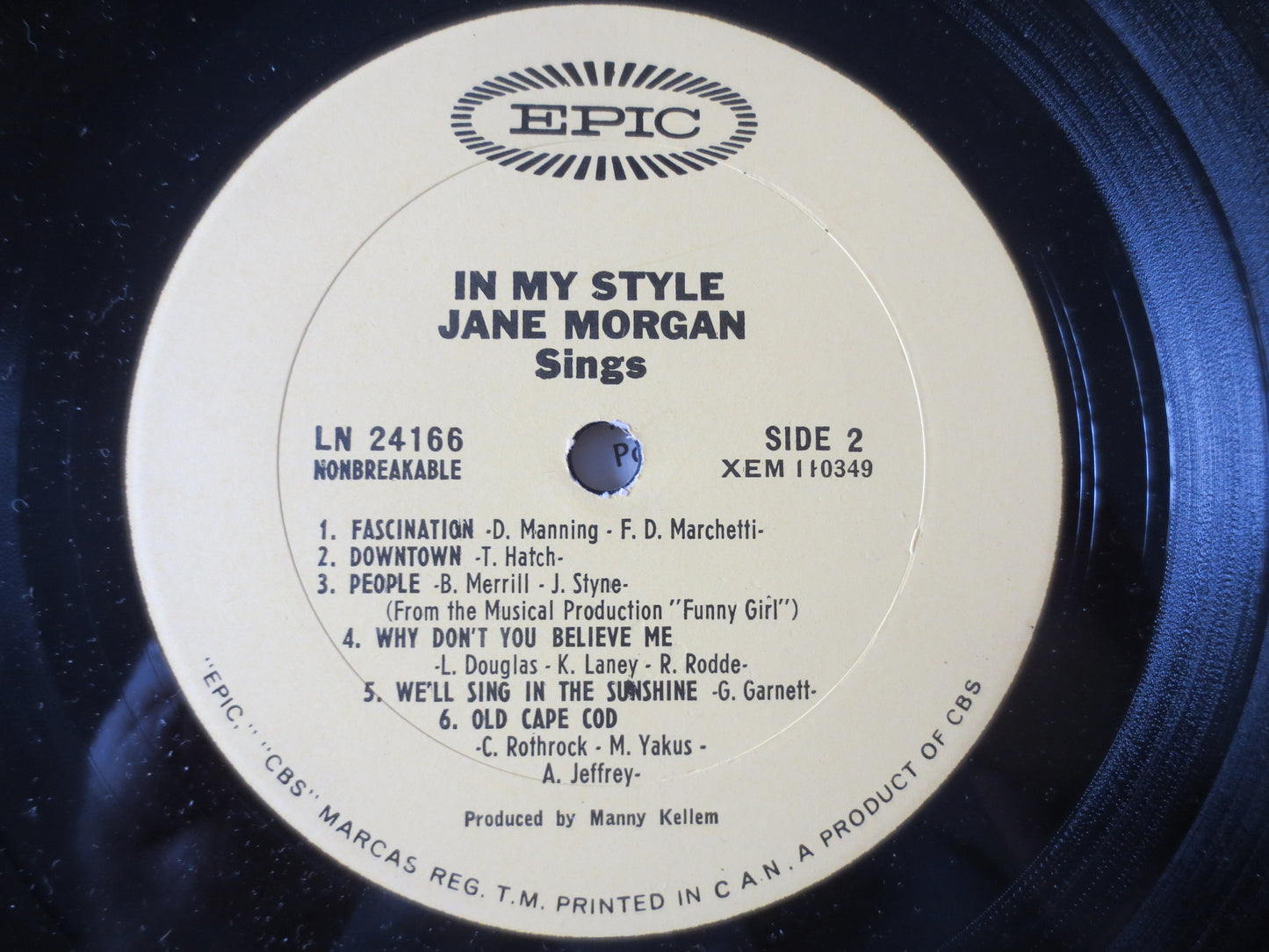 JANE MORGAN, In MY Style, Jazz Records, Jazz Vinyl, Vintage Vinyl, Jane Morgan Records, Vinyl, Vinyl Records, 1965 Records