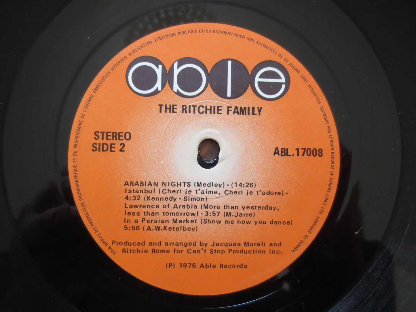 The RITCHIE FAMILY, ARABIAN Nights Lp, Ritchie Family Music, Ritchie Family Vinyl, Vinyl Record, Disco Vinyl, 1976 Records