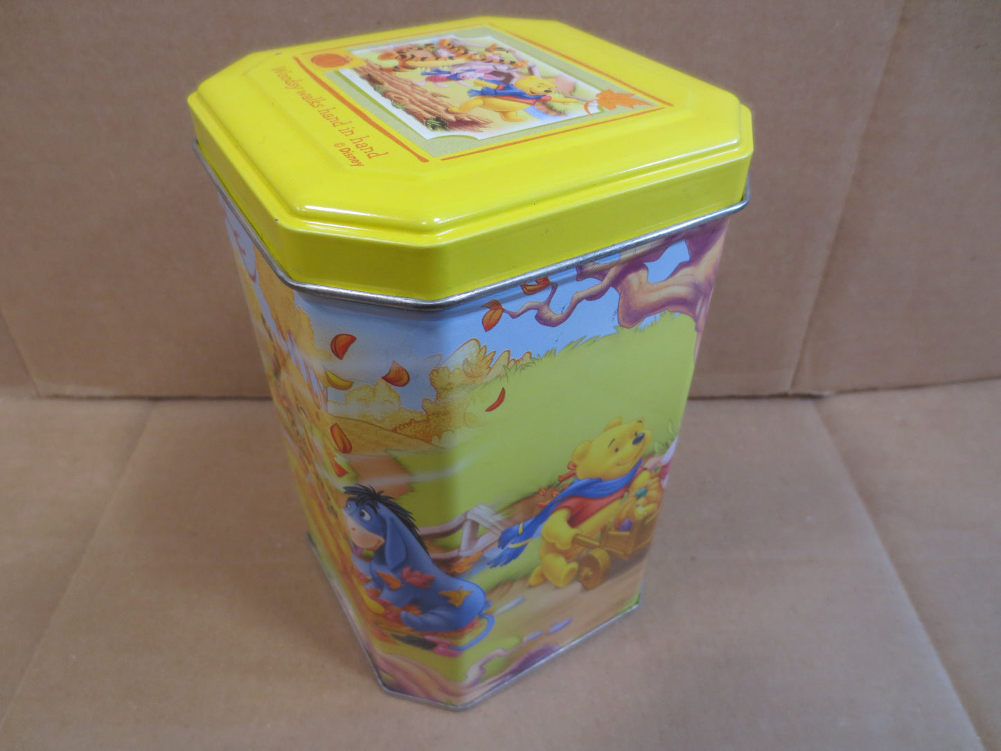 Vintage TIN Can, Tin Box, WINNIE the POOH Tin, Collectible Tin Box, Cookie Tin Box, Metal Box, Metal Can, Advertising Can, Box, Vintage Tin