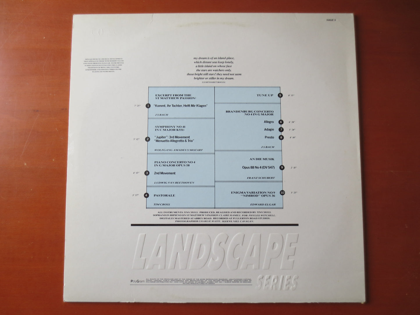 TIM CROSS, CLASSIC Landscape, Records, Tim Cross Albums, Tim Cross Records, Tim Cross Lps, Vinyl, Jazz Record, 1985 Records