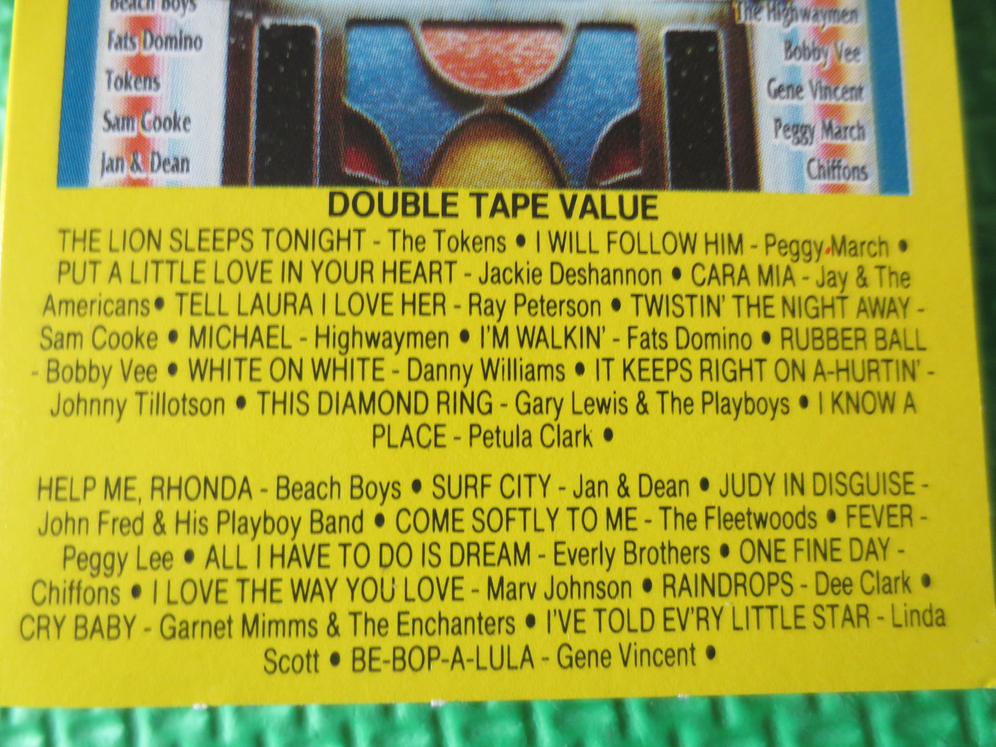 25 JUKE BOX GREATS, Juke Box Hits Tape, Rock and Roll Tape, Rock Cassette, Rock Lp, Tape Cassette, Cassette, 1988 Cassette