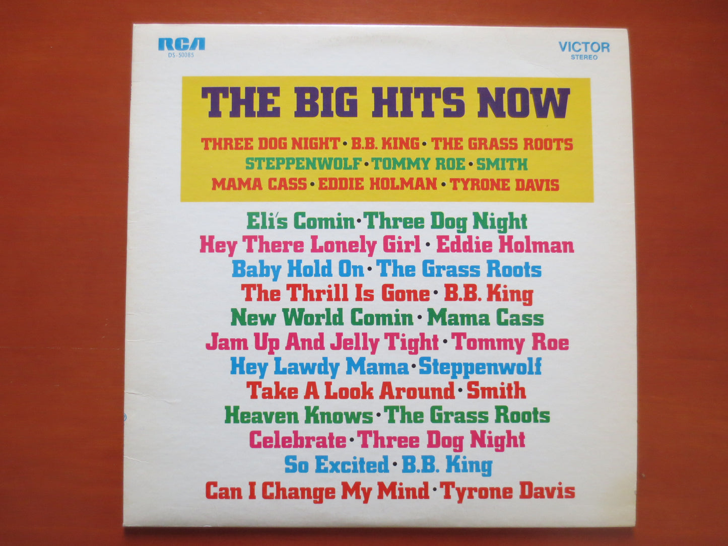 BIG HITS NOW, B B King Record, Mama Cass Record, Lp, Eddie Holman Record, Tommy Roe Record, B B King Vinyl, 1972 Records