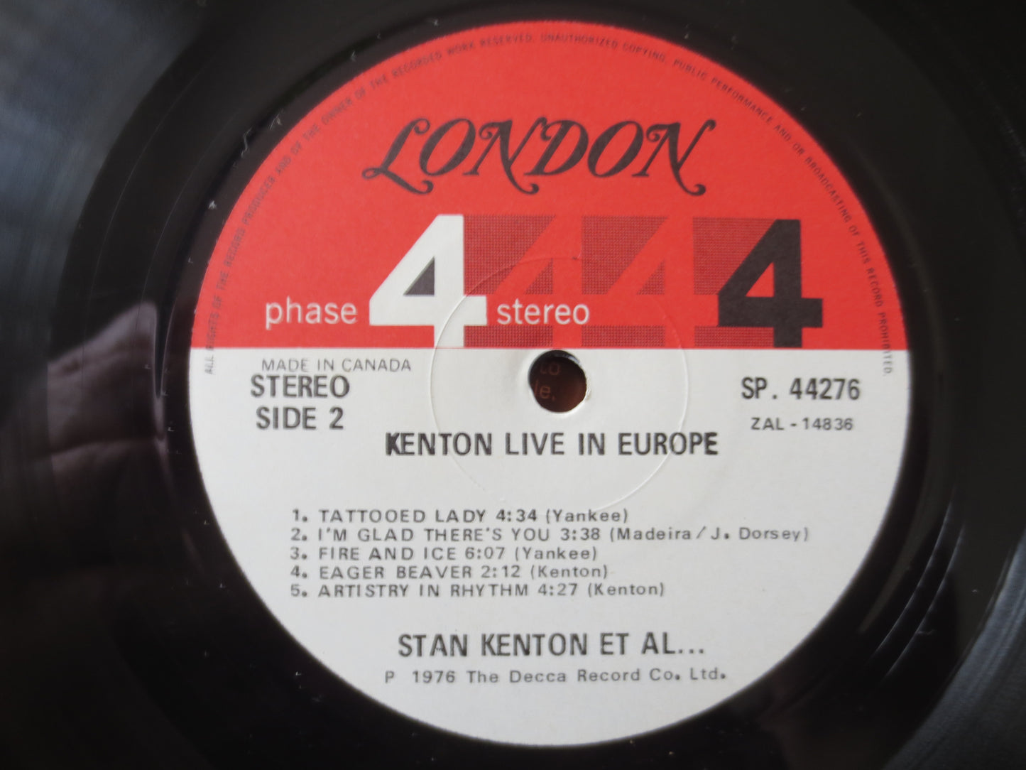 STAN KENTON, LIVE in Europe, Stan Kenton Records, Stan Kenton Albums, Stan Kenton Lp, Jazz Albums, Vinyl Lp, 1976 Records