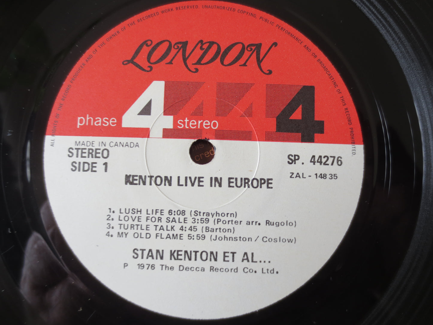 STAN KENTON, LIVE in Europe, Stan Kenton Records, Stan Kenton Albums, Stan Kenton Lp, Jazz Albums, Vinyl Lp, 1976 Records