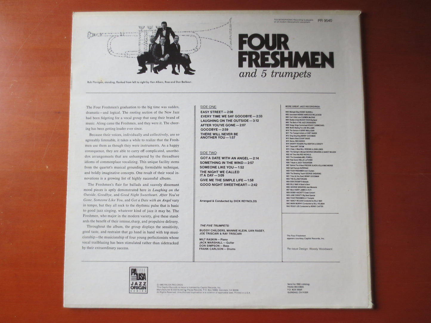 The FOUR FRESHMEN, Five TROMBONES, Freshmen Records, Freshmen Album, Freshmen Lp, Jazz Records, Jazz Albums, 1985 Records