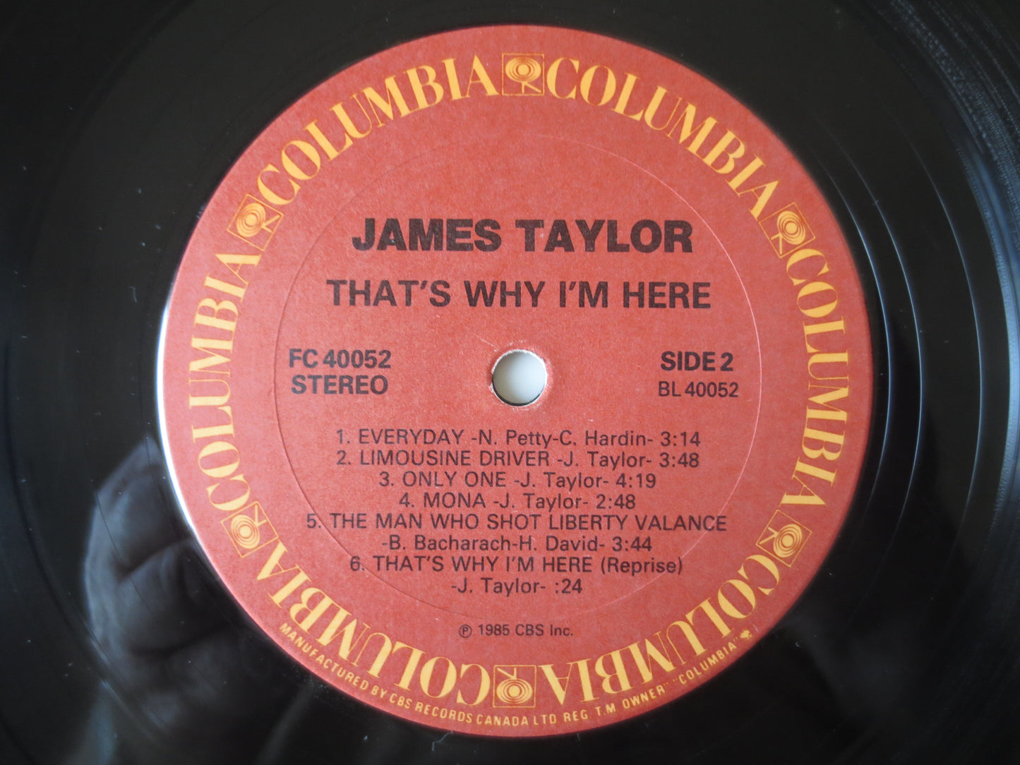 JAMES TAYLOR, That's Why I'm HERE, James Taylor Record, James Taylor Vinyl, Folk Records, Folk Vinyl, lps, 1985 Records