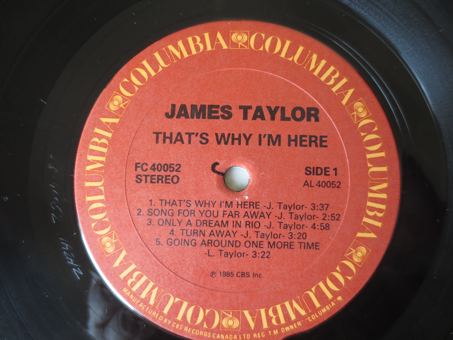 JAMES TAYLOR, That's Why I'm HERE, James Taylor Record, James Taylor Vinyl, Folk Records, Folk Vinyl, lps, 1985 Records