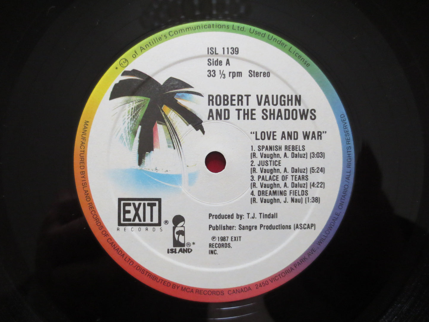 ROBERT VAUGHN, the SHADOWS Album, Love and War Album, Robert Vaughn Record, Robert Vaughn Vinyl, Lps, 1987 Records