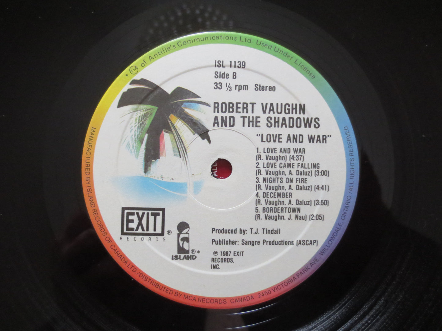 ROBERT VAUGHN, the SHADOWS Album, Love and War Album, Robert Vaughn Record, Robert Vaughn Vinyl, Lps, 1987 Records