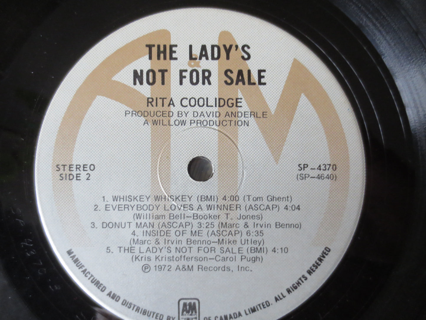 RITA COOLIDGE, The Lady's Not For Sale, Rita Coolidge Albums, Rita Coolidge Record, Rita Coolidge Lp, Albums, 1972 Records