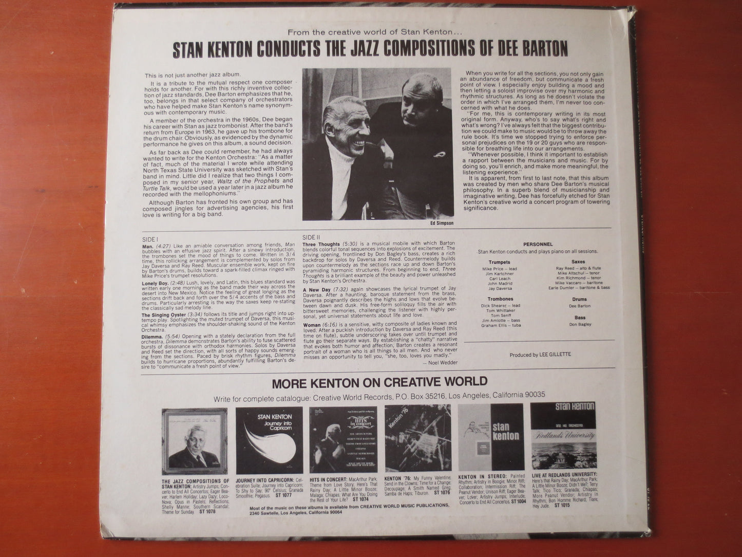 STAN KENTON, DEE Barton, Stan Kenton Records, Stan Kenton Albums, Stan Kenton Lp, Jazz Lp, Swing lp, Vinyl Lp, 1970 Records