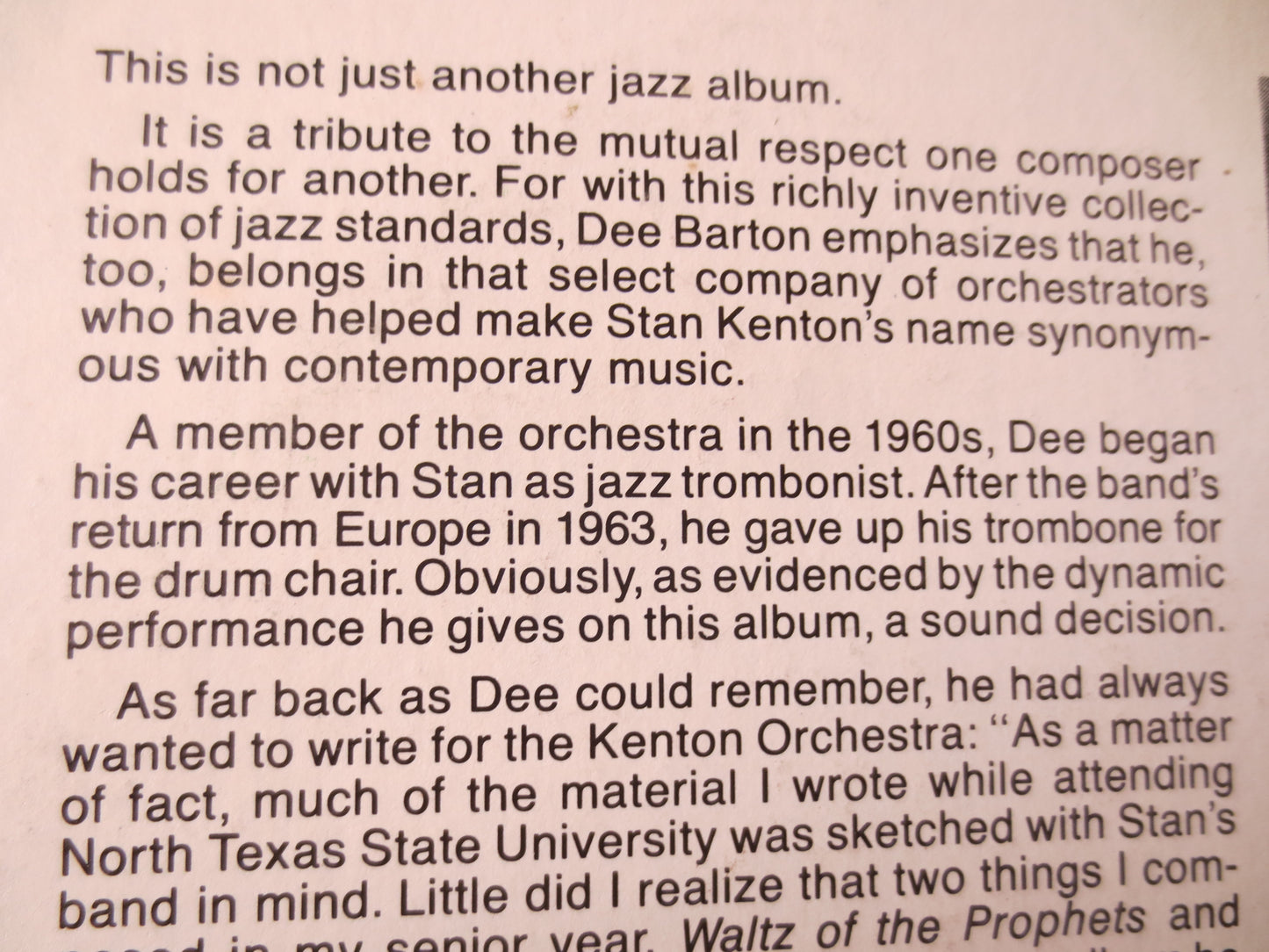 STAN KENTON, DEE Barton, Stan Kenton Records, Stan Kenton Albums, Stan Kenton Lp, Jazz Lp, Swing lp, Vinyl Lp, 1970 Records