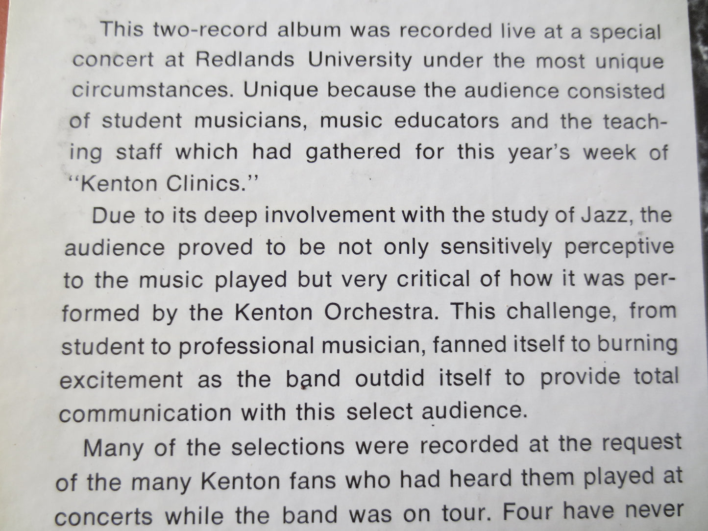 STAN KENTON, LIVE at Redlands, Stan Kenton Records, Stan Kenton Albums, Stan Kenton Lp, Jazz Albums, Vinyl Lp, 1970 Records