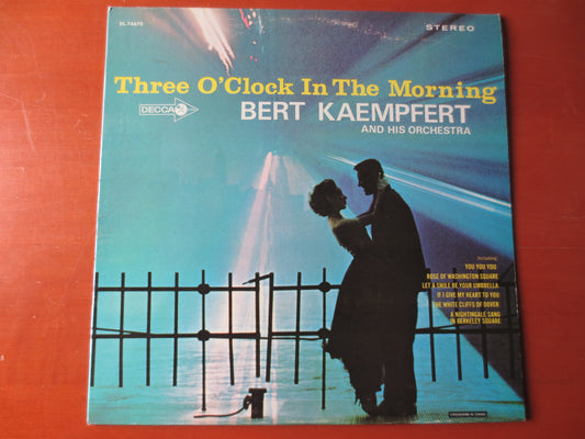 BERT KAEMPFERT, THREE O'clock, Bert Kaempfert Album, Jazz Records, Jazz Album, Bert Kaempfert Music, Vinyl lp, 1965 Records