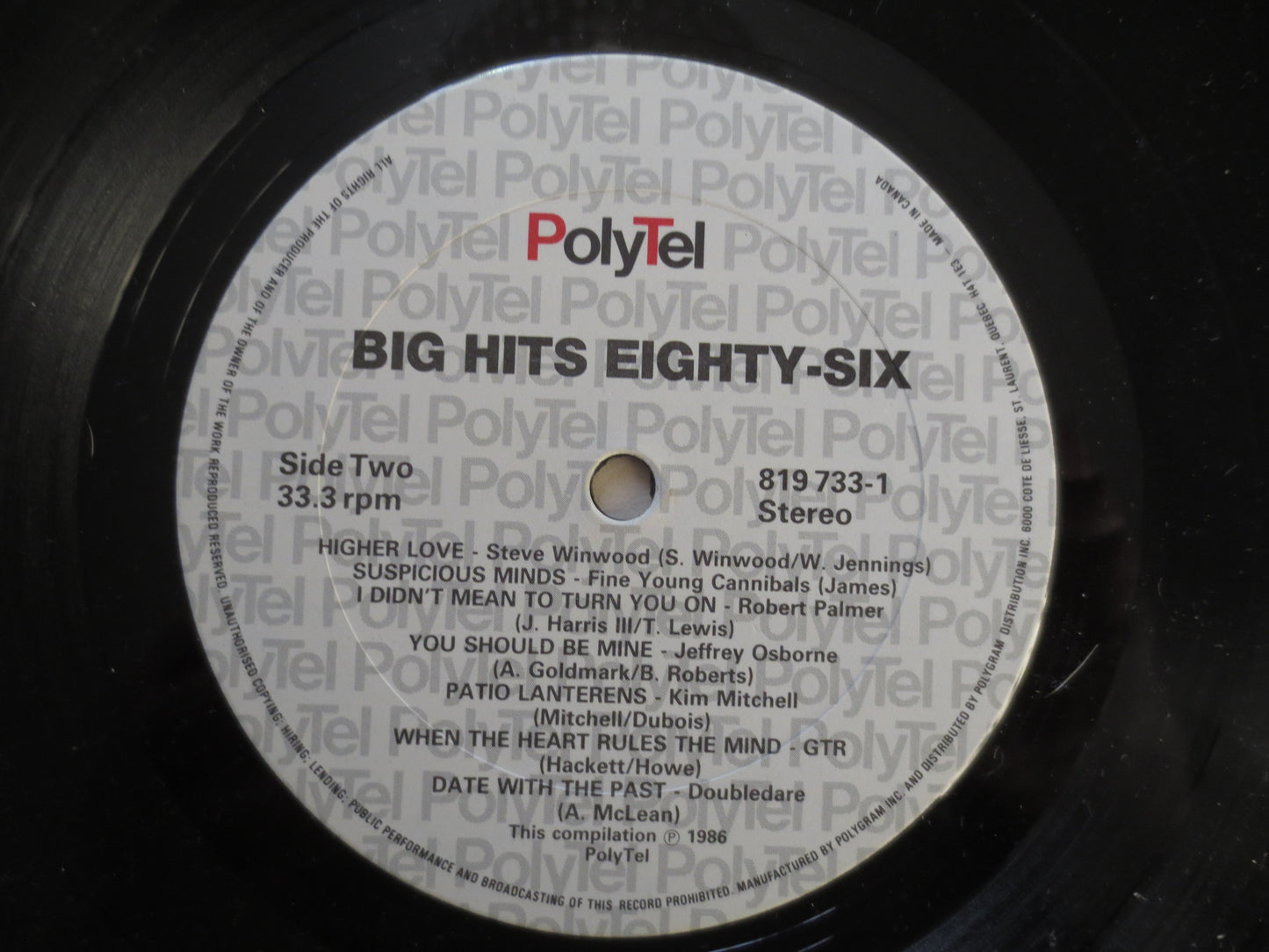 BIG HITS, Fine Young Cannibals, Vintage Vinyl, Kim Mitchell Records, Vinyl Records, Big Country Records, Lps, 1986 Records