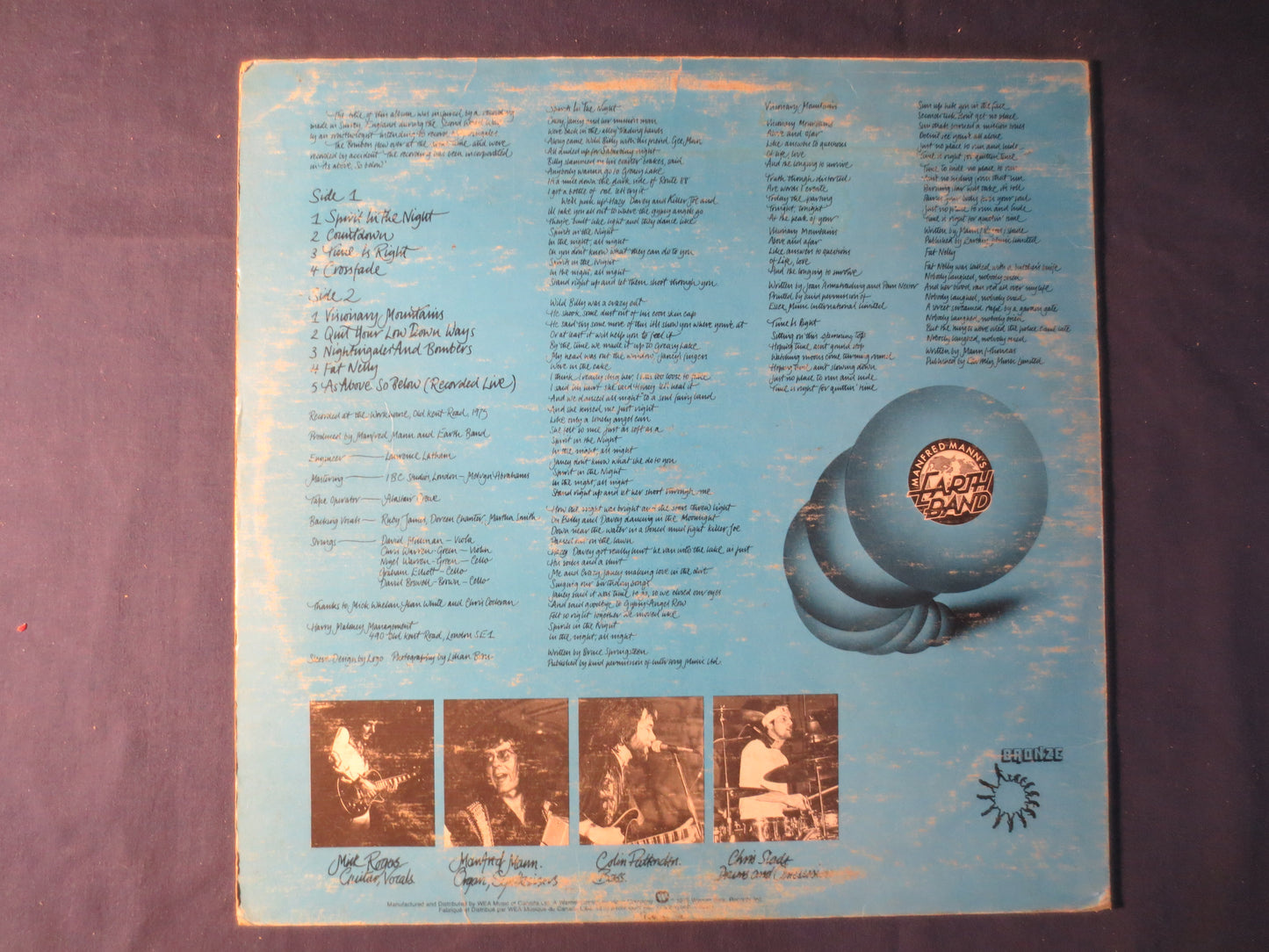MANFRED MANN's EARTH Band, Nightingales and Bombers, Vintage Vinyl, Record Vinyl, Records, Vinyl Records, 1975 Records