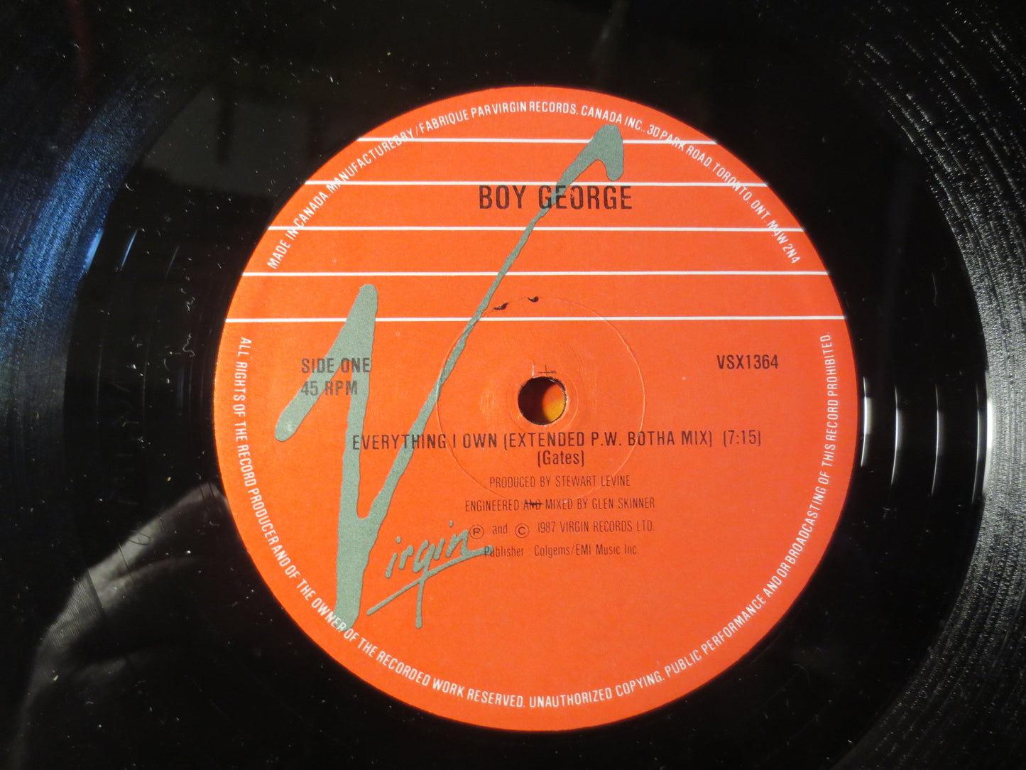 BOY GEORGE, EVERYTHING I Own, Culture Club, Boy George Record, Culture Club Record, Pop Records, Vinyl Albums, 1987 Records