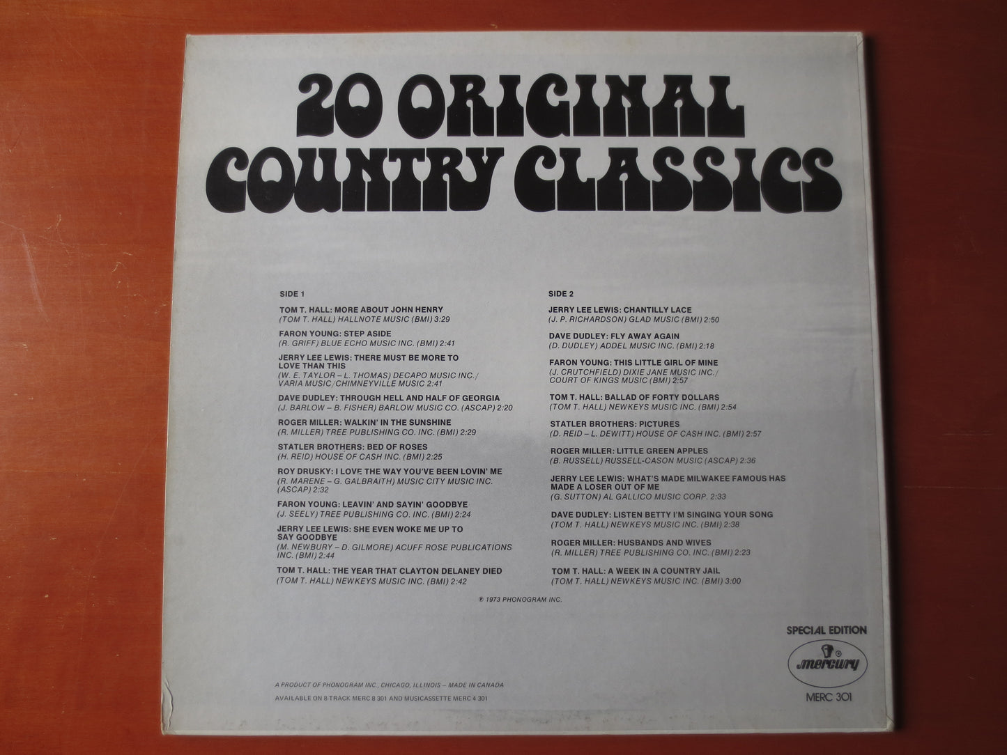 COUNTRY RECORDS, Country CLASSICS, Country Albums, Country Music, Tee Vee Records, Country Lp, Vinyl Record, 1973 Records